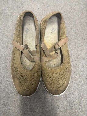 Propet Tan Beige Mesh Mary Jane Walking Shoes Slip On Sneakers Size 9
